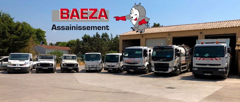 Flotte véhicules Baeza pour vidange, débouchage de canalisations vers Marignane